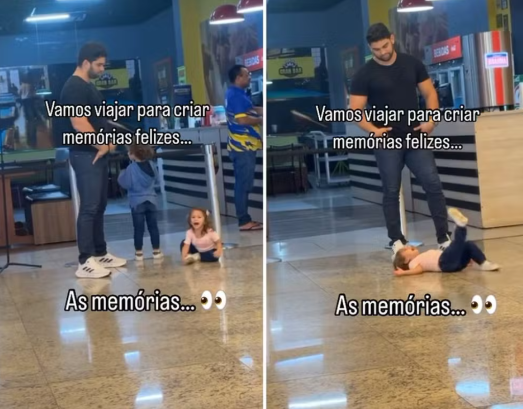 Pai se mantém calmo diante crise de birra da filha em aeroporto e viraliza